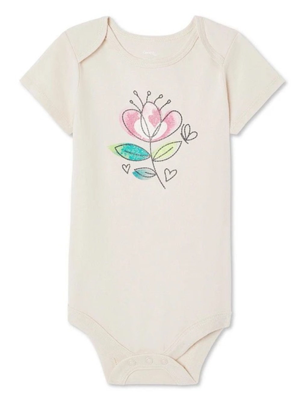 10/$15 George Cream Floral Graphic Bodysuit Size 3-6
